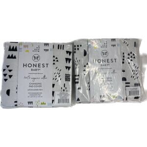 Honest Baby Changing Pad Covers Set of 2 100% Organic Cotton Easy Care Soft